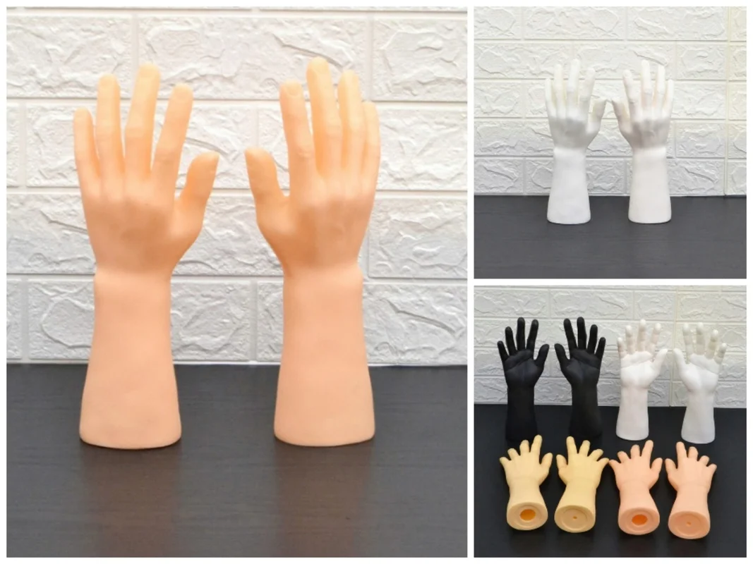 One Pair Realistic Male Mannequin Dummy Hands,Manikin Hand For Gloves