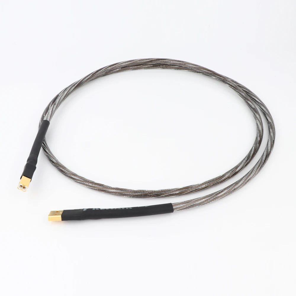 USB A to B 프린터 케이블, 오디오 DIY 구리 실버, OFC 순수 구리 도체, 오디오 케이블 코드 와이어