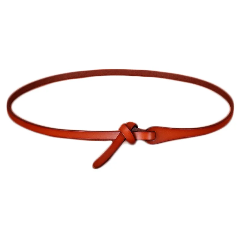 Zency Split Leather Waistband Knot Belt Fashion Designer Waist Belts For Women Strap Female Dress Coat Decorate Long Cummerbunds