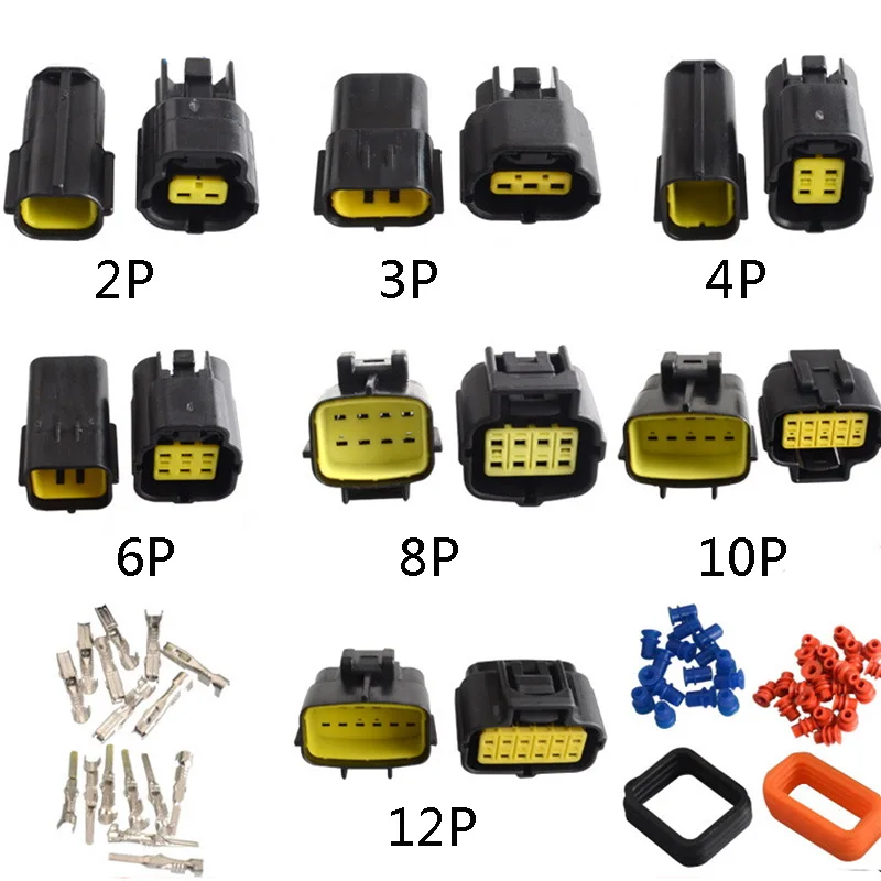 1set 2/3/4/6/8/10/12 Pin Way Waterproof Wire Connector Plug 1.8mm Car Auto Sealed Electrical Set Car Truck Socket connectors