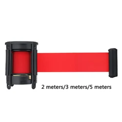 Retractable Ribbon Barrier Sport Outdoor Wall Mount Stanchion Queue Red Belt Stainless Steel Protective Tape 2m 3m 5m