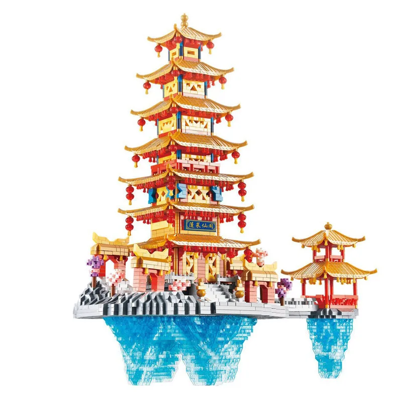 Chinese Architecture 5146PCS YZ Mini Blocks Fairy Tale Tower Cook Castle Kids Toys Children Gifts Holiday Girl Present 086