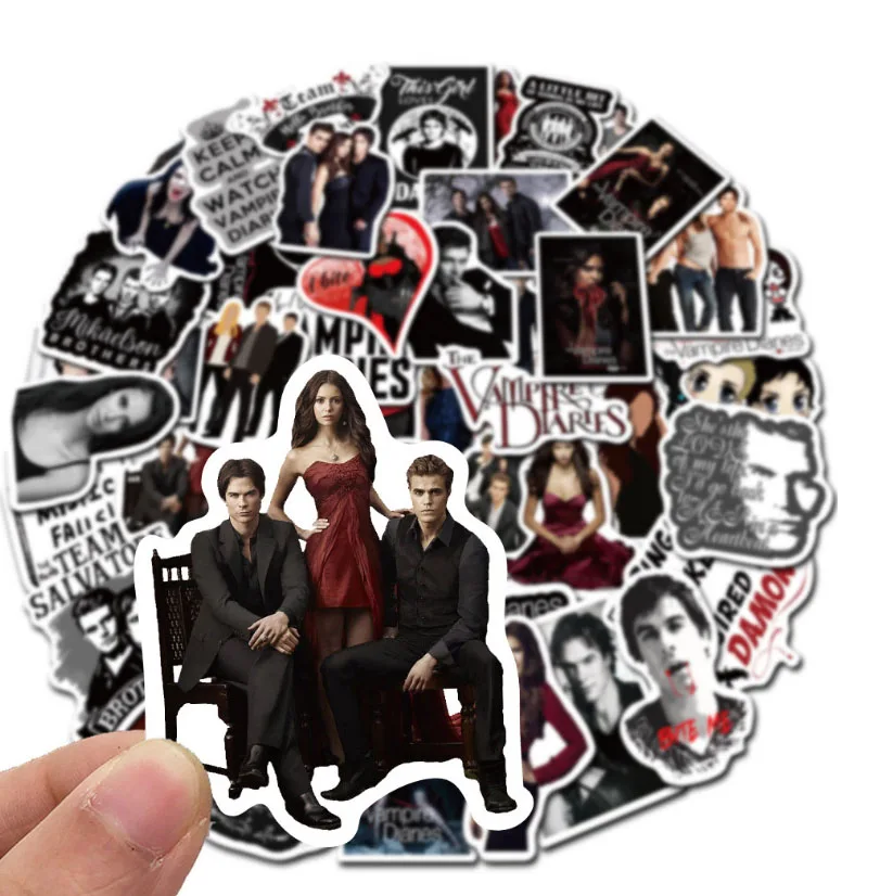 10/30/50pcs   The Vampire Diaries  Sticker School Student Diary Hand Ledger Stationery Mobile Phone Guitar Decoration Kawaii