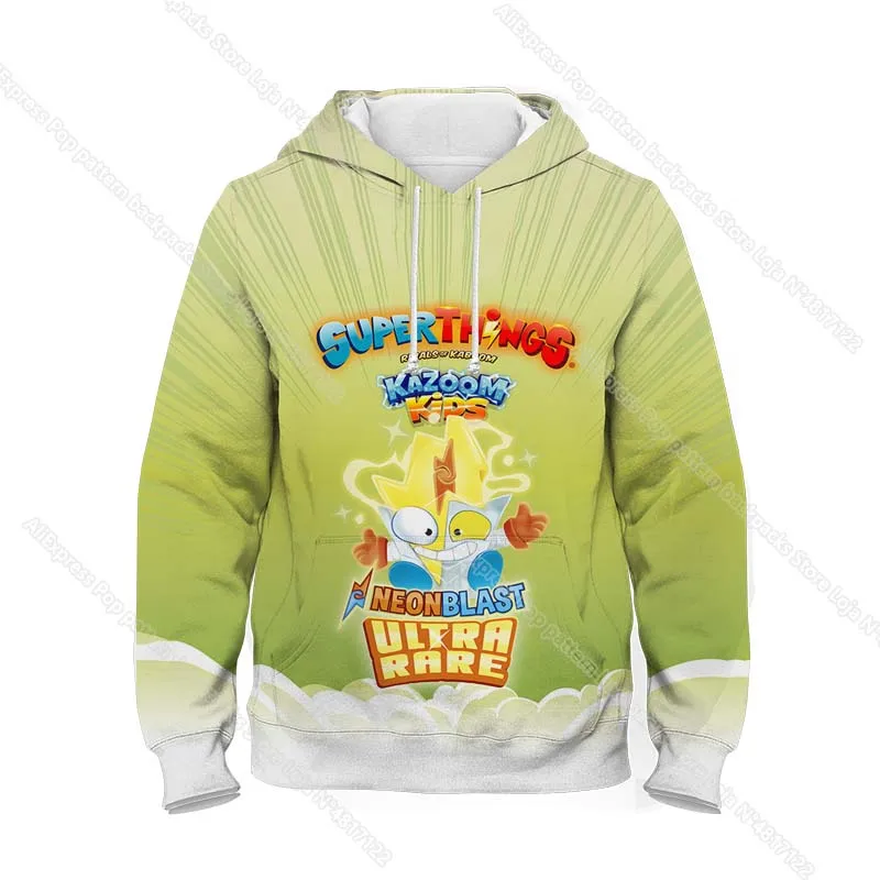 Boys Girls Superthings 8 Hoodies Kazoom Kids Neonblast 3D Print Sweatshirts Children Cartoon Anime Pullovers Tops Coats Sudadera