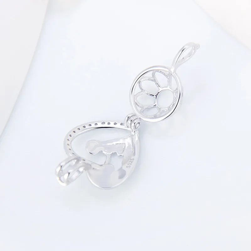 CLUCI 3pcs 925 Sterling Silver Pendant Pearl Locket Mother Loves Baby Women Pendant for Mom Silver 925 Mother\'s Day Gift SC259SB