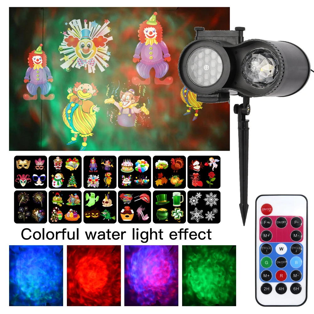 Projecteur Laser LED 12 diapositives de noël, imperméable conforme à la norme IP65, éclairage d'extérieur, flocons de neige, lumière de scène