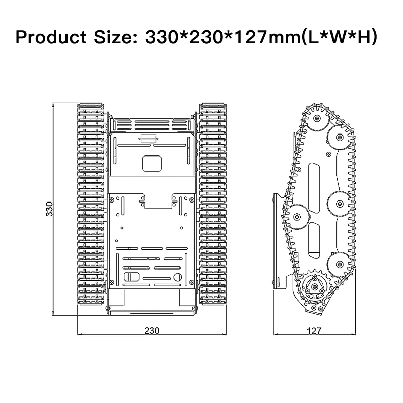 Metal Robot Track Car Tank Chassis for Caterpillar Suspension System Encoder Motor New Design for Arduino Diy Tracked Crawler