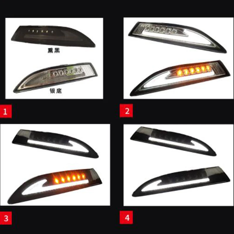 For VW Scirocco 2008-2013 Car Front LED side marker Lamp Amber Turn Signal Lights and White DRL Daytime Running Lights