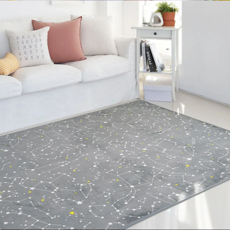 

Night Sky Pattern Carpet Polyester Rug Constellation Carpets for Living Room Floor Kids Play Mat Bedroom Home Door Mat Alfombra