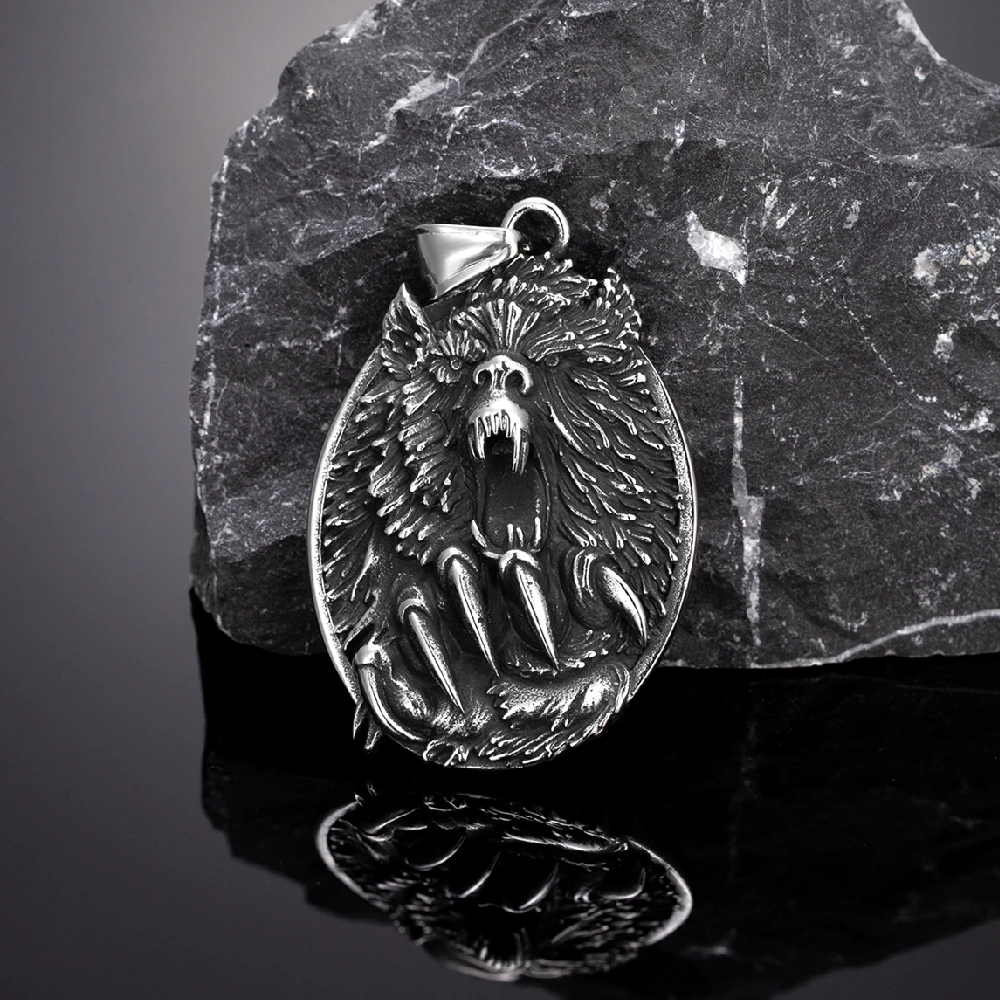 Viking Fenrir Wolfsklauen-Halskette, Odin, nordische Runen, goldfarben, Anhänger aus Edelstahl, Amulett, Retro, isländischer Schmuck, Geschenk für Männer. – Detail 10