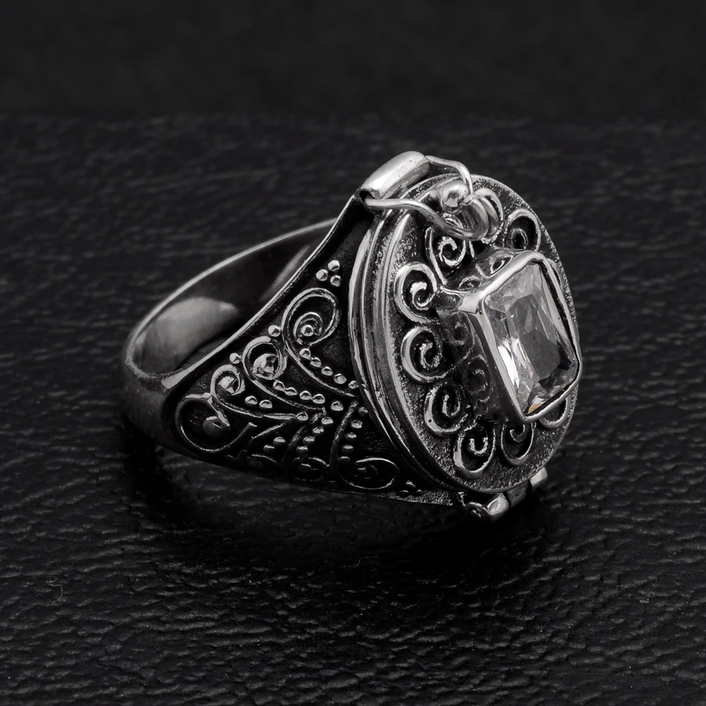 New! SDA Creative Perfume bottle 925 Sterling Silver Rings for Women AAA Quality Black Plating Female Finger Rings Jewelry