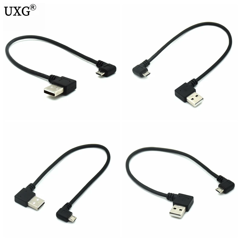 

Up & Down & Left & Right Angled 90 Degree USB 2.0 male to mciro USB Data Sync and Charge Extender for Tablet Mobile Phone 25cm