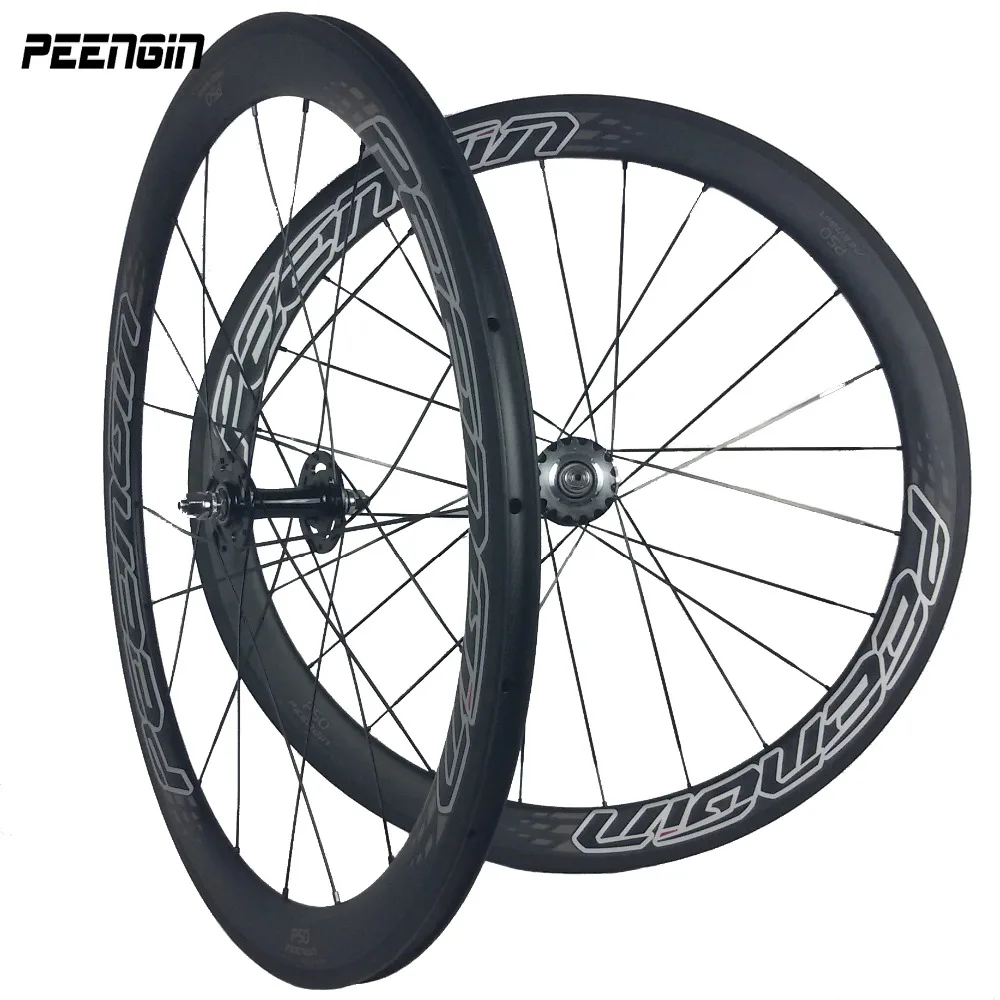 Advanced Tech Bike Part OEM U Shape 23Mm Wide 50Mm Tubular Carbon Track Wheel Single Speed Novatec Powerway Hub Cycling Wheelset