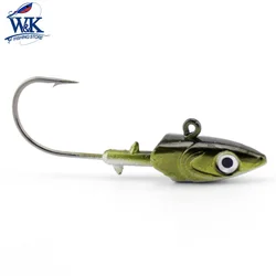 2 pcs 20g Jig Head for Soft Fishing Lure Inshore Fishing Hooks with 3D Eyes JIG Head Jigging Lure