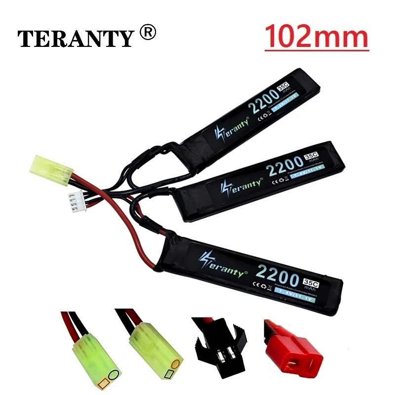 Pistolet na wodę TERANTY 2 sztuk bateria Lipo 3S 11.1V 2200mAh 35C 452096 dla AKKU Mini Airsoft BB pistolet powietrza zabawki elektryczne RC