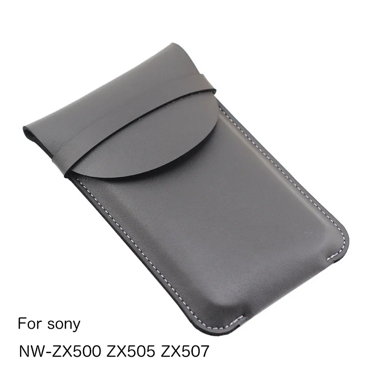 

Multi-use phone Universal holster Lidded Straight leather case retro simple pouch for SONY NW-ZX500 ZX505 ZX507