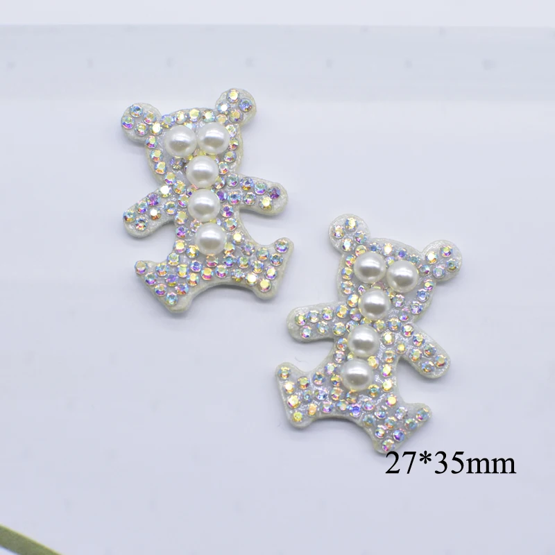 15 Pz/lotto Star Mouse Coniglio Orso Imbottito Strass e Perle Applique per Vestiti FAI DA TE Cappello Scarpe Copricapi Arco Decor Accessori L83