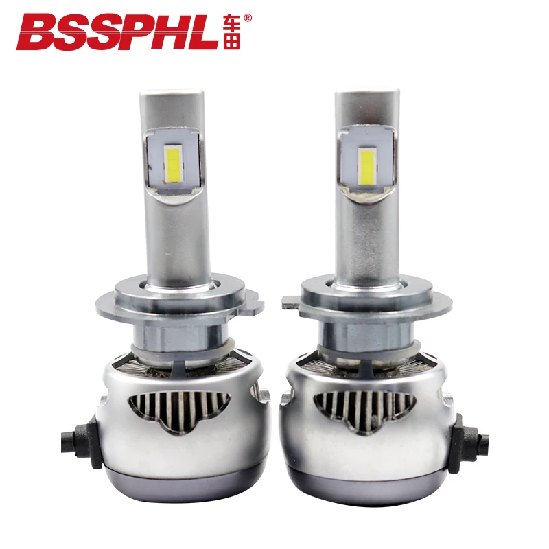 BSSPHL 12v 30w Auto Car LED Headlight H7 COB 6500k White Waterproof Bulb Foglight Pure White