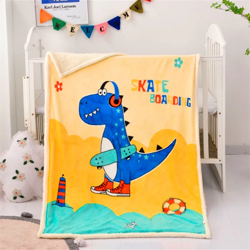 

Cartoon small wool blanket flannel single layer baby holding blanket children blanket kindergarten air conditioning nap cover bl