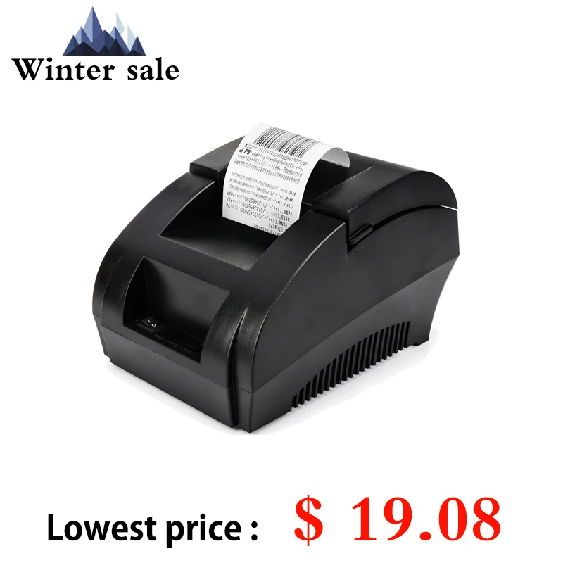 Original ZJ 5890K Mini Printer 58mm POS Thermal Receipt Bill Printer Universal Ticket Printer Support Dot-matrix Multi-language