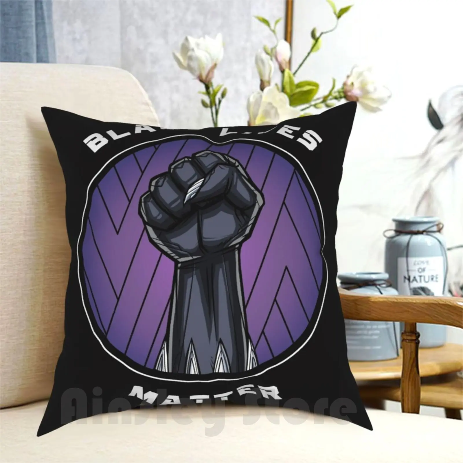 Black Lives Matter-Panther Pillow Case Printed Home Soft Throw Pillow Panther Comics Hero Superhero Wakanda Black Lives