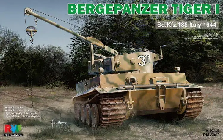 RMF RM5008 1/35 Bergepanzer Tiger I Sd.Kfz.185 Italy 1944 Model Kit