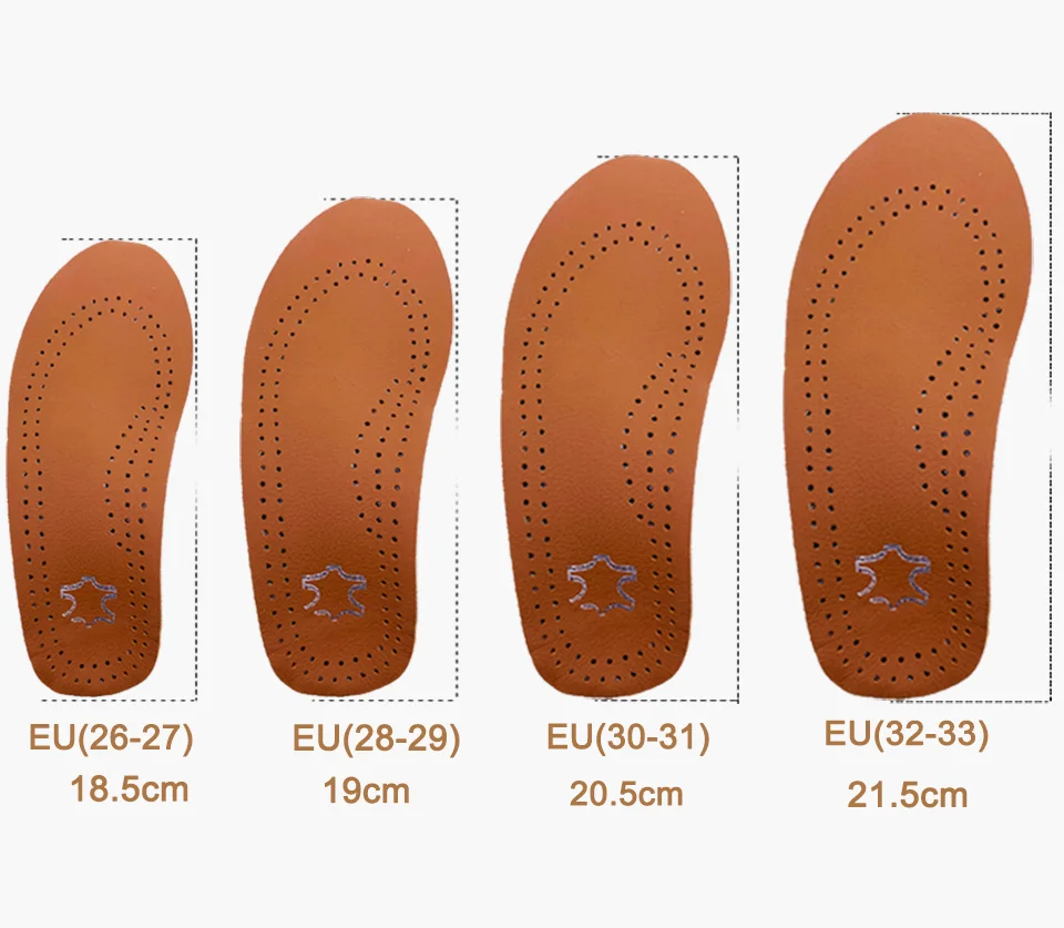 Leather orthotic insole for Flat Feet Arch Support orthopedic shoes sole Insoles for feet men and women and Children OX Leg