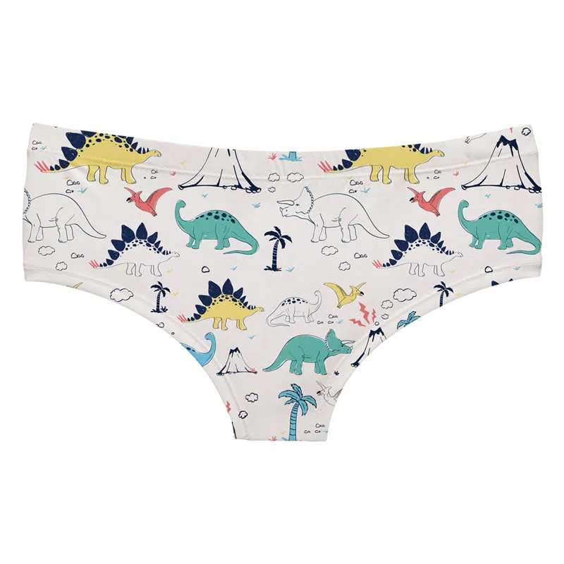 DeanFire Super Soft Women 3D Panties Underwear DINOSAURS Cartoon Print Kawaii Push Up Sexy Briefs Lingerie Thong For Female