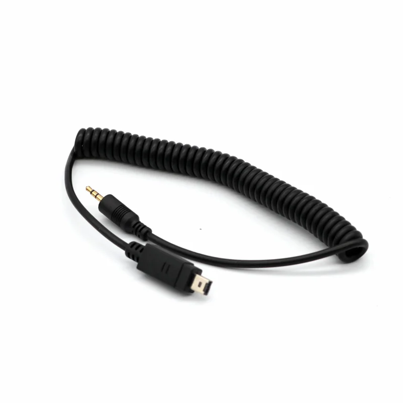 DC2 3 Shutter Release Cable 2.5mm Cord Straight line Spiral line for AI D7300 D5300 D750 With 90 Degree Plug