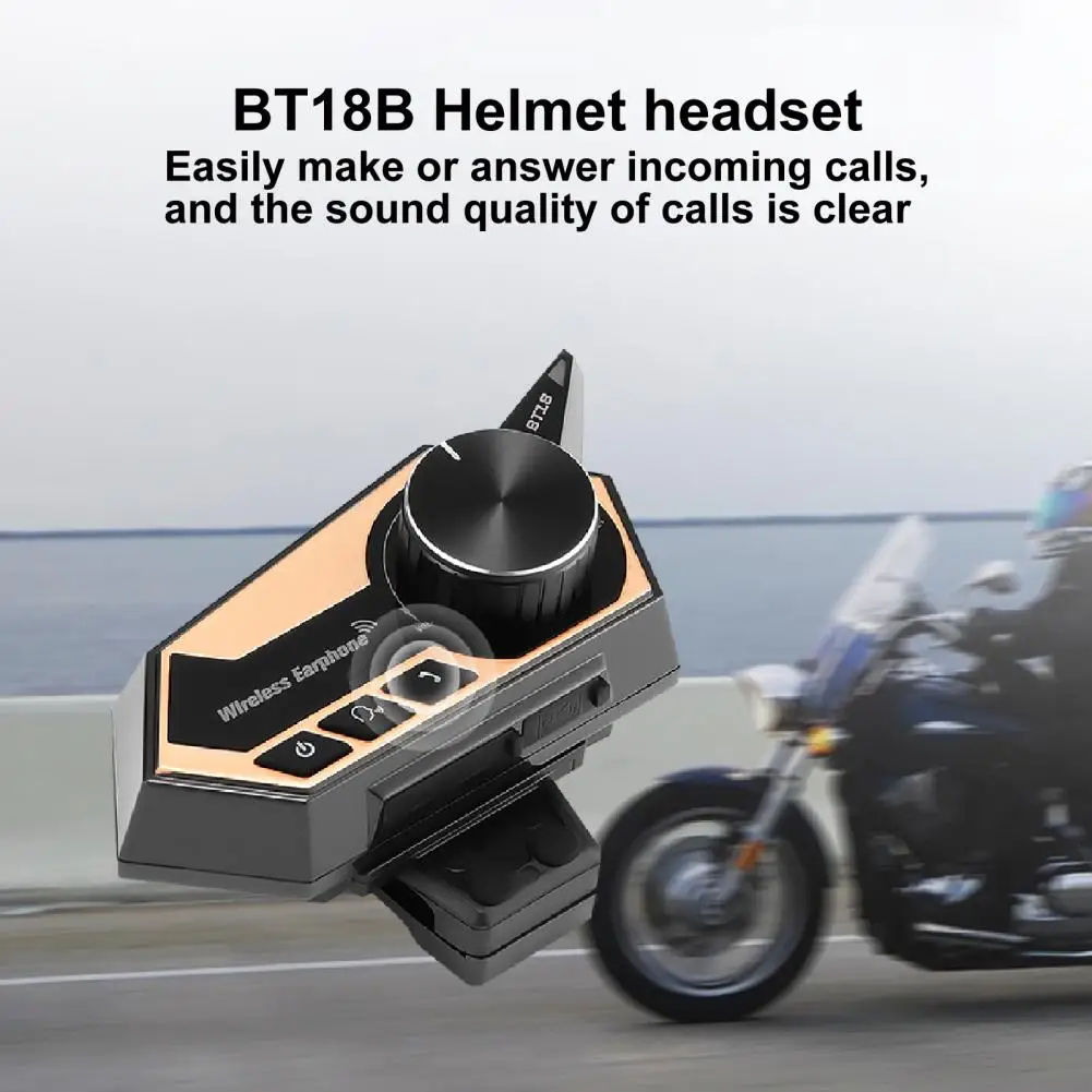 BT18B Helmet Interphone Anti-interference Handsfree Call Portable Bluetooth-compatible 5.0 Cordless Helmet Headphone Motorcycle