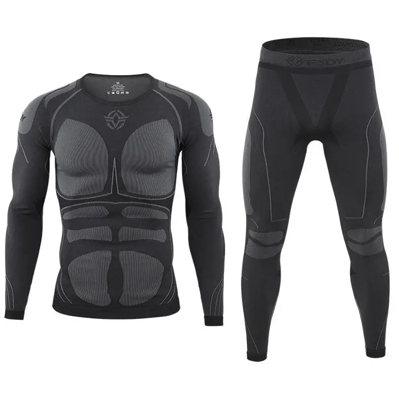 Seamless Tight Tactical Thermal Underwear Men Outdoor Sports Function Breathable Training Winter Thermo Underwear Long  Johns