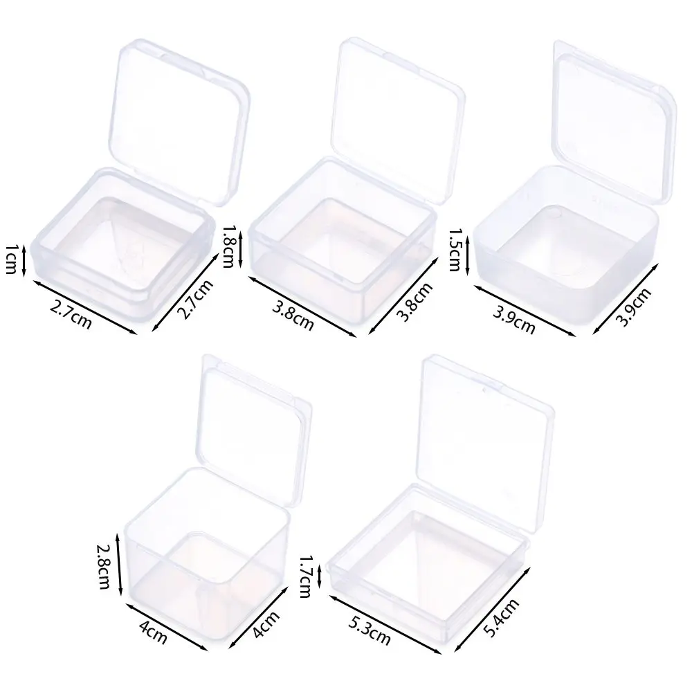 Useful Transparent Small Storage Box Plastic Beads Container Jewelry Organizer Case Pill Chip Box Nail Art Screw Storage Case