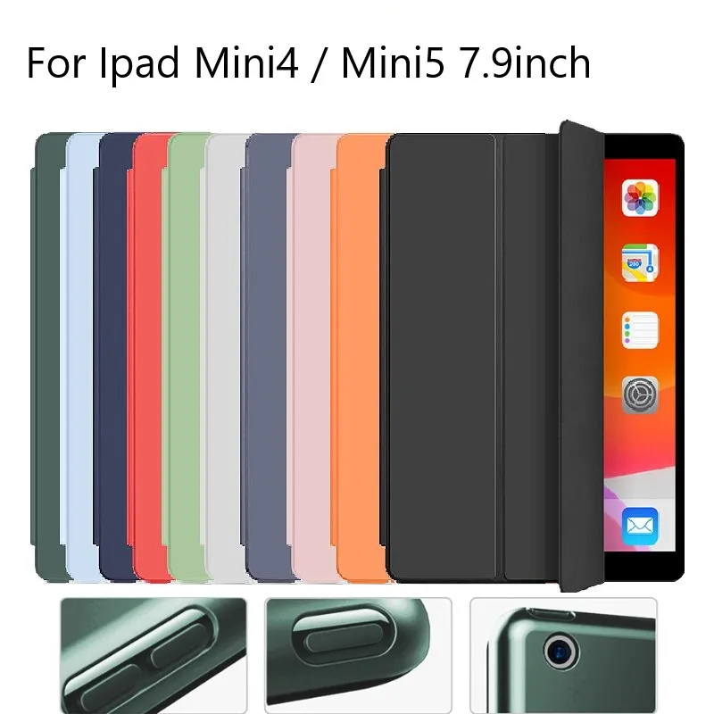 Silicone Magnetic Smart Case For iPad Mini5 Mini4 7.9inch Soft Back Shell Protective Tablet Cover Stand Holder For Ipad 7.9 2019