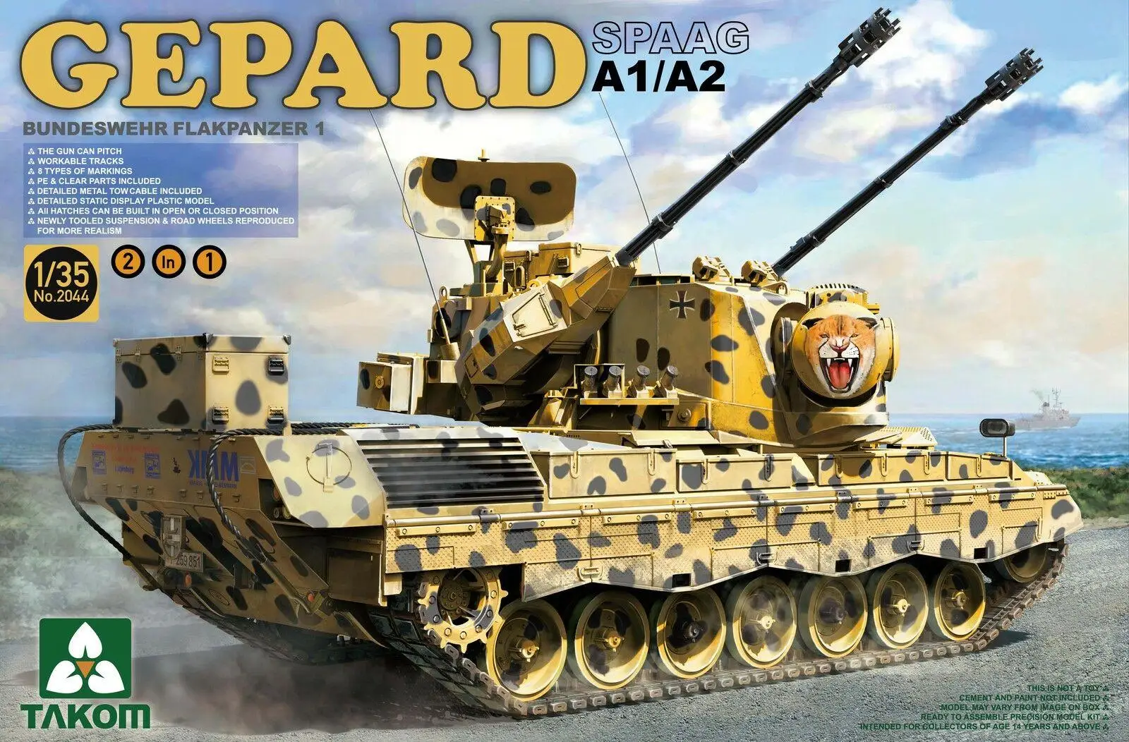 

Takom 1/35 Bundeswehr Flackpanzer1 Gepard SPAAG A1/A2 #2044 Model Kit