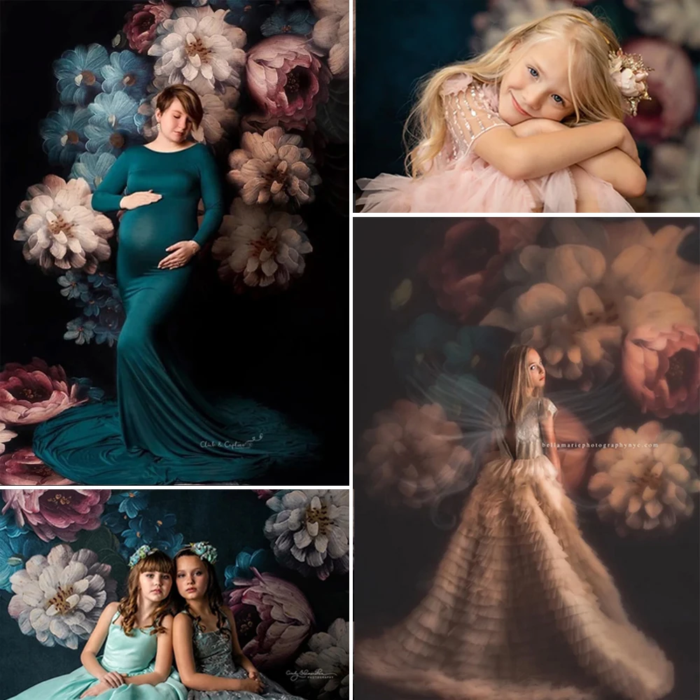 خلفية مزهّرة للأطفال ديكور للحوامل وتصوير الكبار خلفية فنية على شكل كعكة تحطيم صورة دعائم أعياد الميلاد للتصوير الفوتوغرافي للأطفال