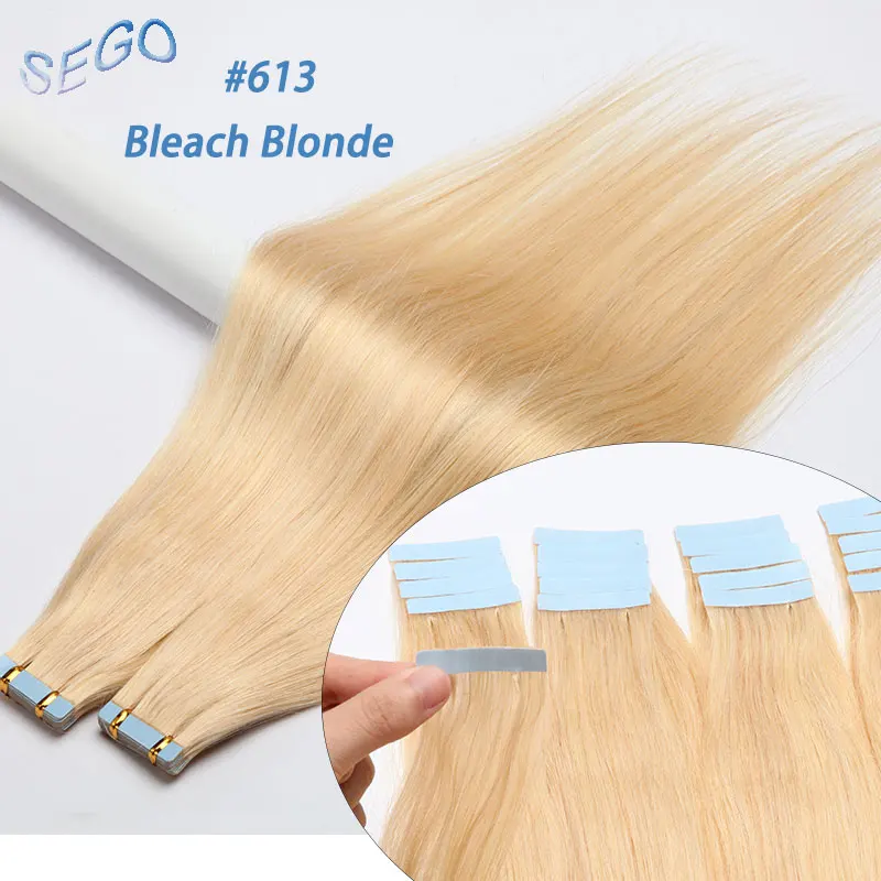 SEGO 2,5 g/Stück, gerade Tape-In-Haarverlängerungen, Echthaar, Skin Weft Tape Hair, nahtlos, unsichtbar, doppelseitiges Klebeband, 20 Stück – Detail 17