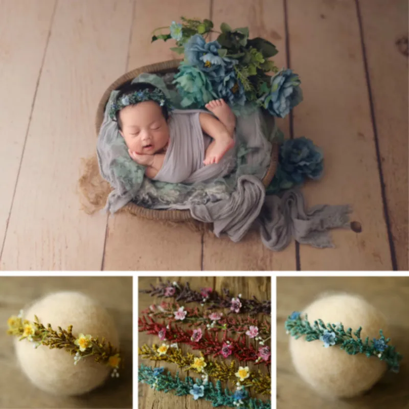 Flower Baby Headband Infant Headwear Photography Garland Baby Shoot Accessories Studio Hair Band Newborn Photography Props