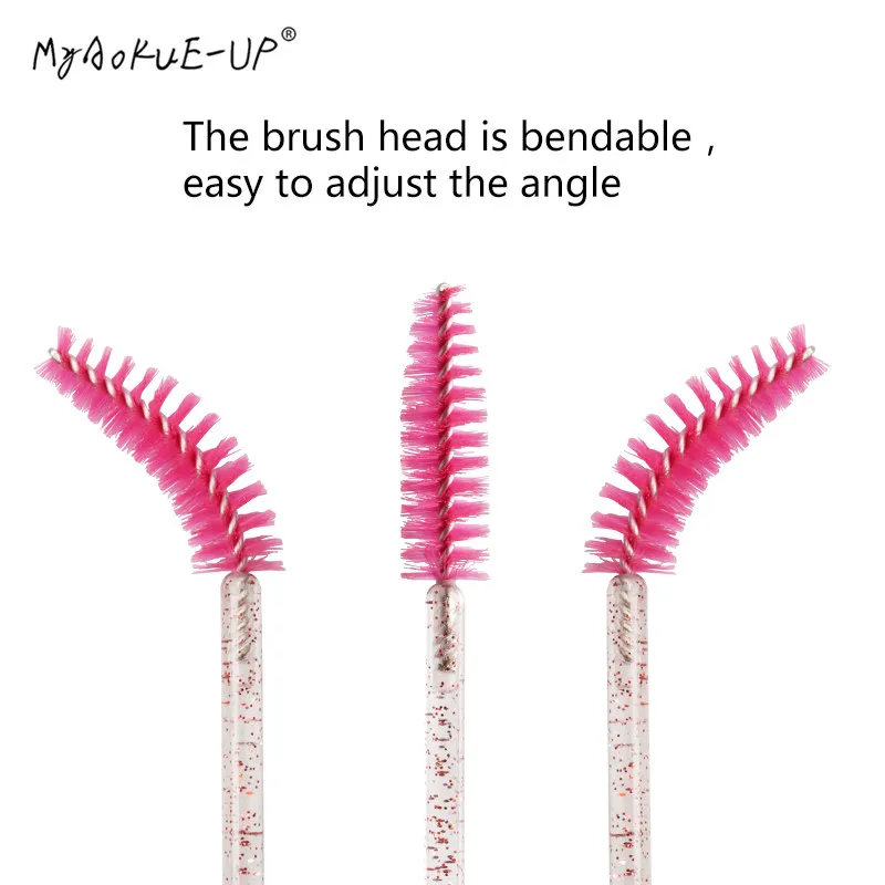 50 Stück Kosmetik-Wimpernbürsten, Kristall-Mascara-Applikatoren, Diamant-Wimpernbürsten, Einweg-Make-up-Pinsel, Werkzeuge – Detail 7