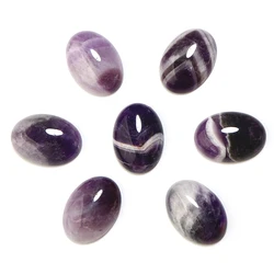 10pcs Natural Stone Oval Flatback 10x14/13x18/18x25mm Amethyst Cabochon Spacers For DIY Jewelry Making Earrings Accessories