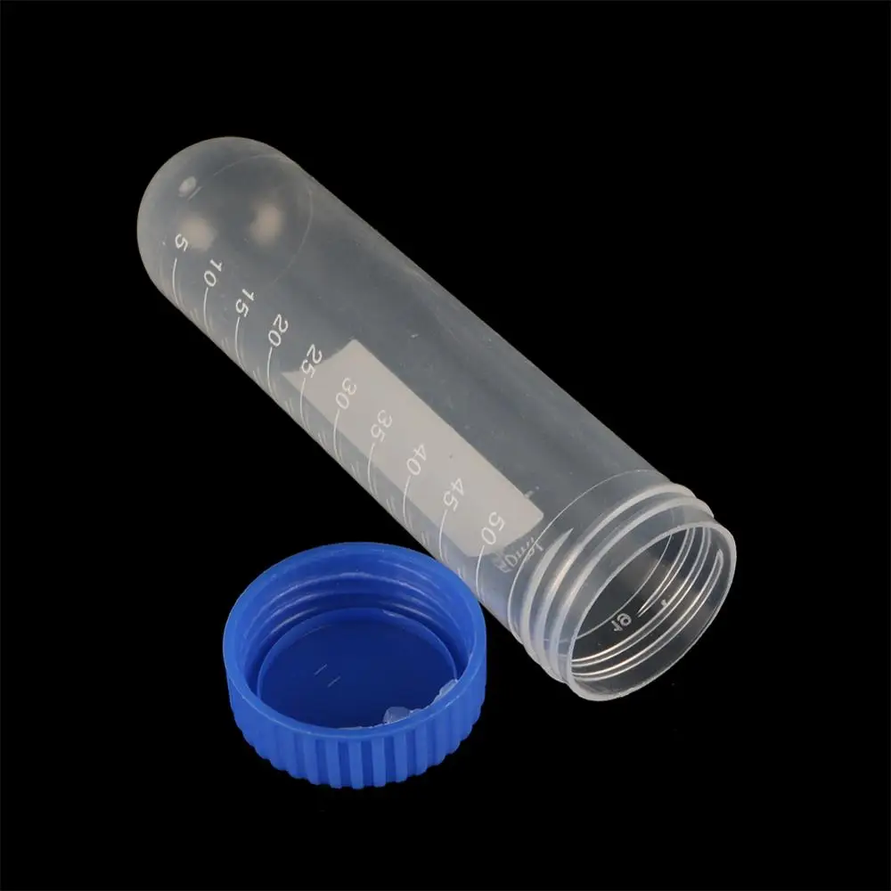 50ml Blue Screw Cap Round Bottom Centrifuge Tube Plastic Test Tubes with Scale Free-standing Laboratory Supplies 2Pcs