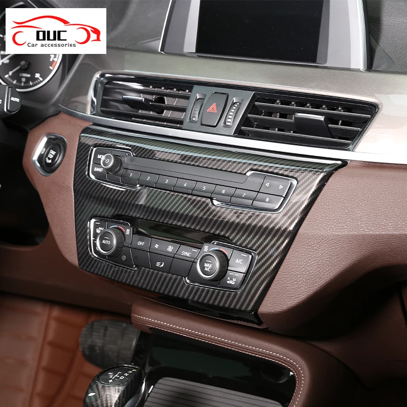 Car Console Air Conditioner Volume Button CD Panel Decorative Frame Cover For BMW X1 F48 X2 F47 2016-2021 Interior Accessories