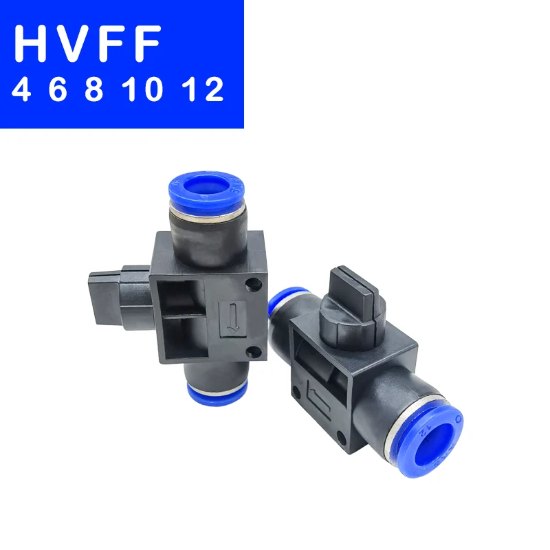 100PCS HIGH QUALITY HVFF4/6/8/10/12, 4/6/8/10/12mm Pneumatic Air 2 Way Quick Fittings Push Connector Tube Hose Plastic