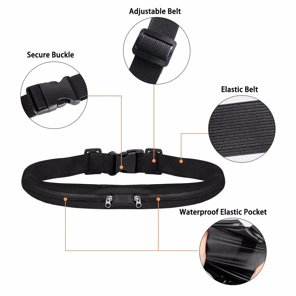 Running Belt Bag Women Men Sports Waist Bag Waterproof Portable Waist Pack Pocketbelt Phone Pouch for Cycling Gym