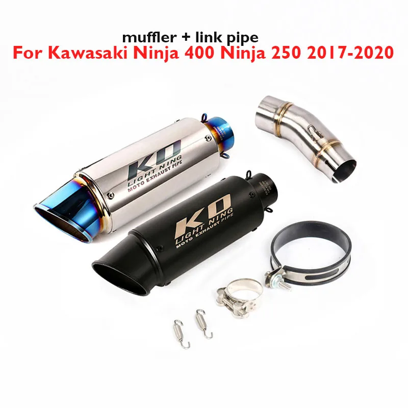 

For Kawasaki Ninja 250 Ninja 400 2017-2023 Motorcycle Exhaust Tip Muffler System Escape Pipe Modified Connector Section