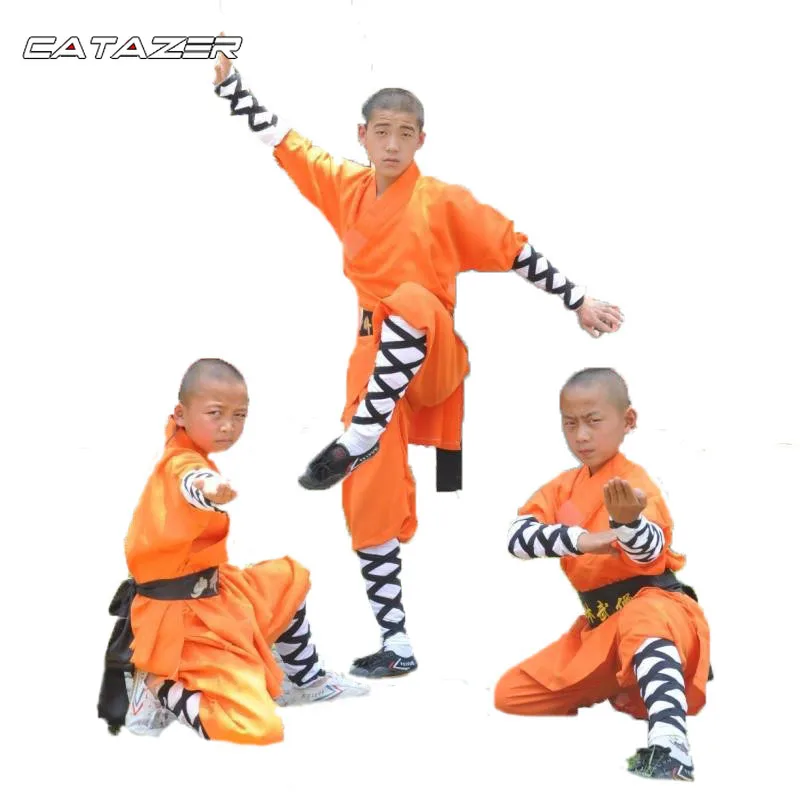 

Orange-red Children's Shaolin Temple Monk Clothing Wholesale Adult Shaolin Martial Arts Practice Clothing Boxing