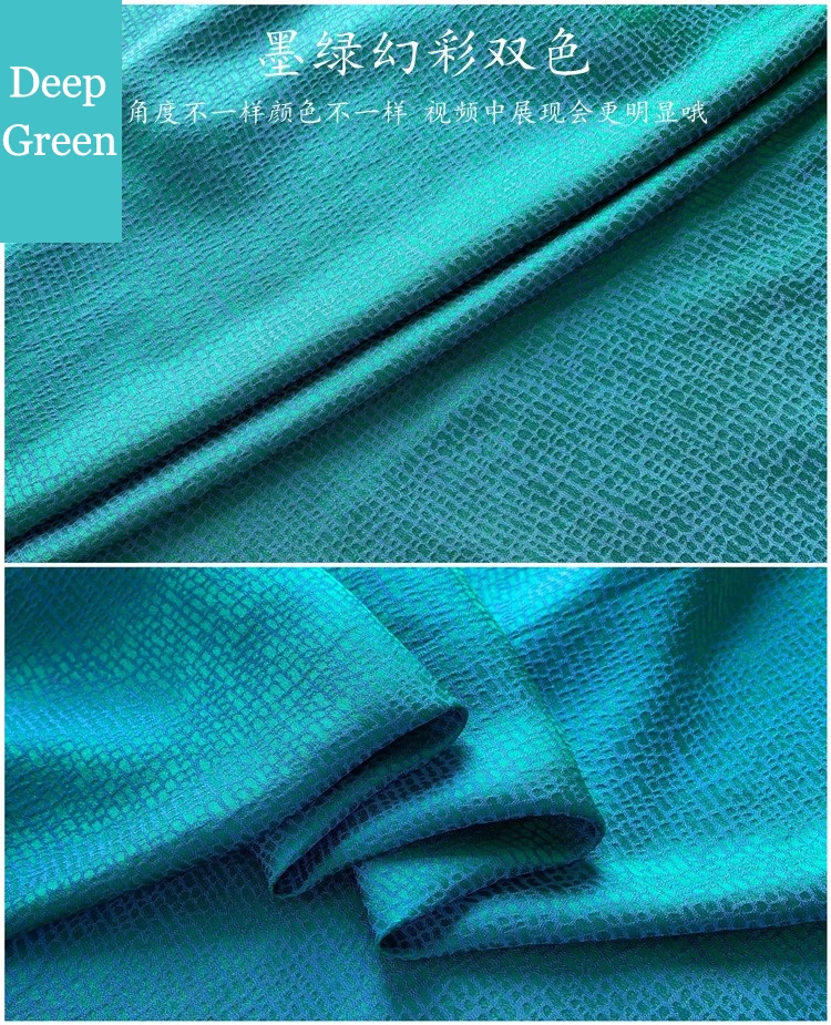 Silk Viscose Dress Material Elegant Glossy Silk Fabric Heavy Crepe Geometric 100cm*114cm