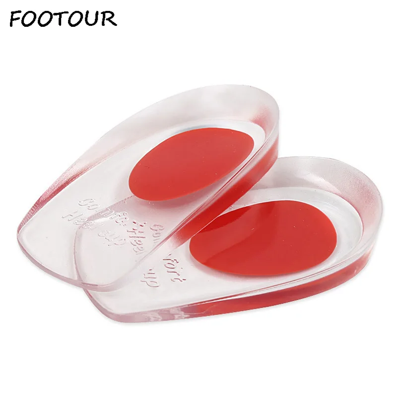 

FOOTOUR Soft Silicone Gel Insoles for Heel Spurs Pain Heel Cup Shoes Inserts Height Increase Insole Massaging Care Heel Pads