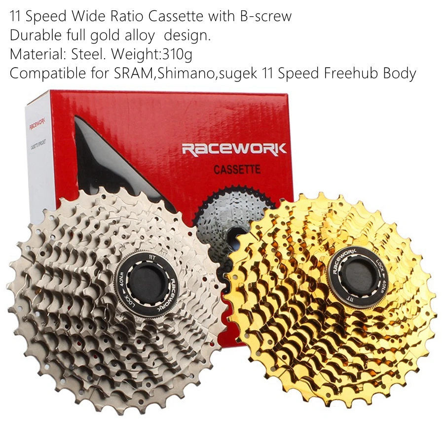 RACEWORK Road Bike 11 Speed Cassette 28T 32T Bicycle Freewheel Gold silver colorfull Flywheel For Shimamo 105 6800 R7000 R8000