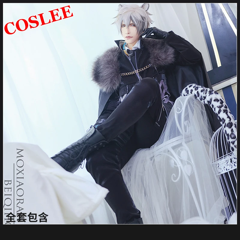 COSLEE [S-XXL] Game Arknights SilverAsh Cosplay Costume RHODES ISLAND With Tail Ear Game Suit Uniform Halloween Outfit For Men