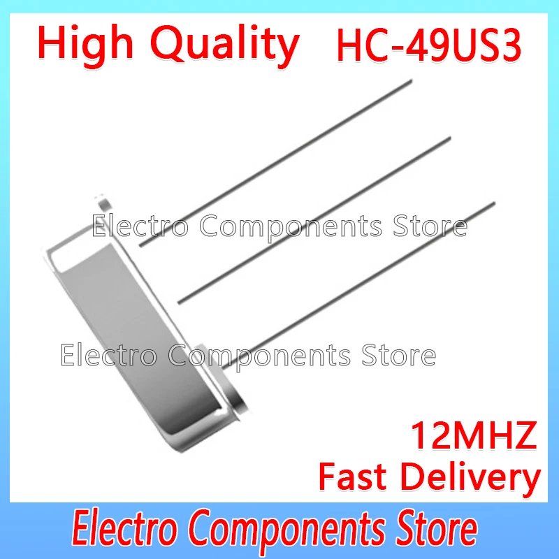 10Pcs/Lot DIP Passive Crystal Oscillator HC-49S 49S 3Pin DIP-3 12M 12.000MHZ Crystal HC-49US3 12MHZ 12.000M Quartz Resonator